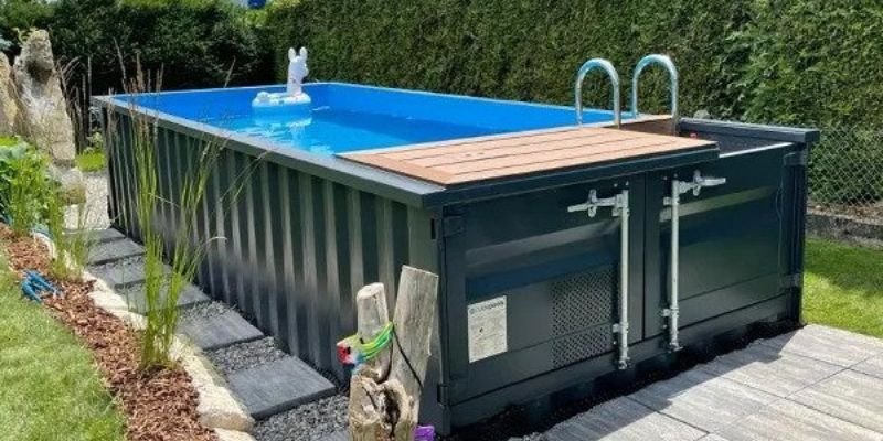 Shipping Container Pool With Deck