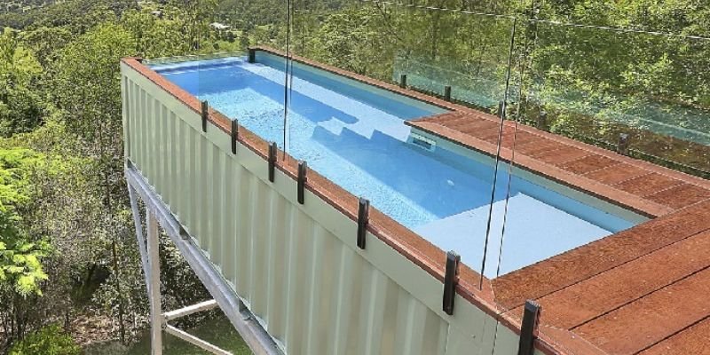 Shipping Container Pool With Deck