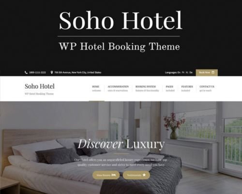 Soho Hotel WordPress Theme Free Download