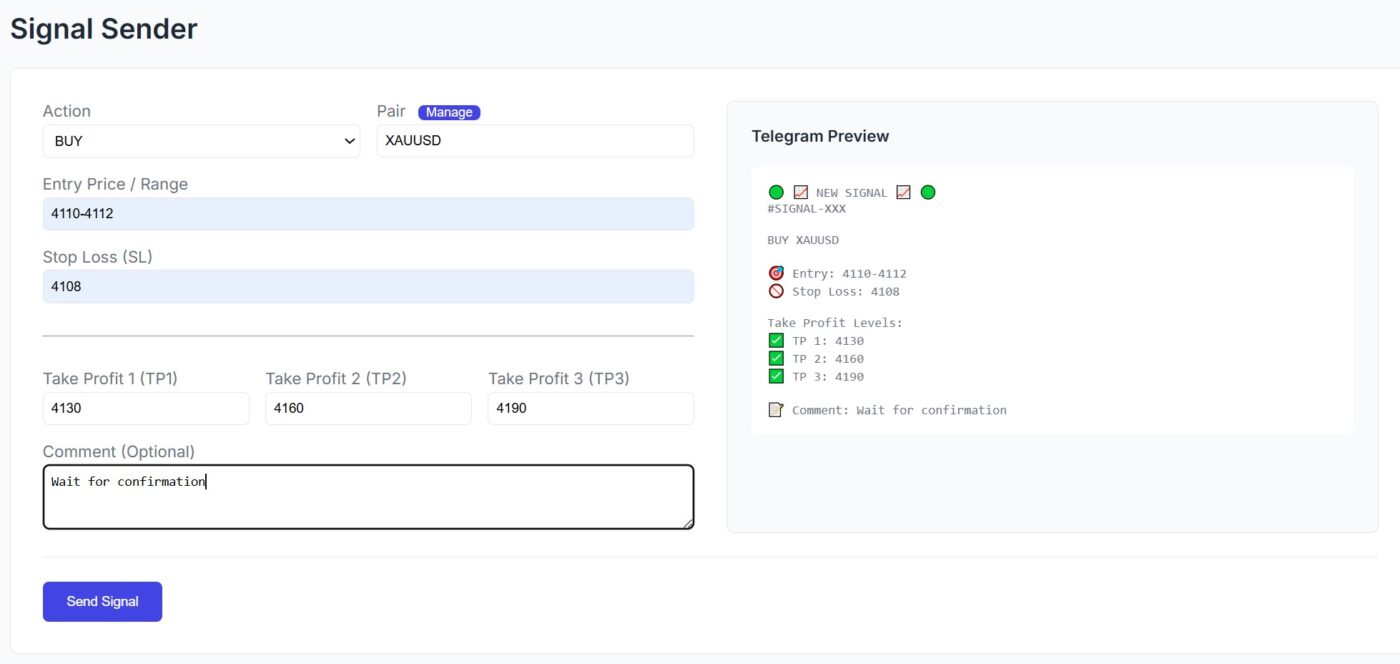 Forex Signal Manager CRM
